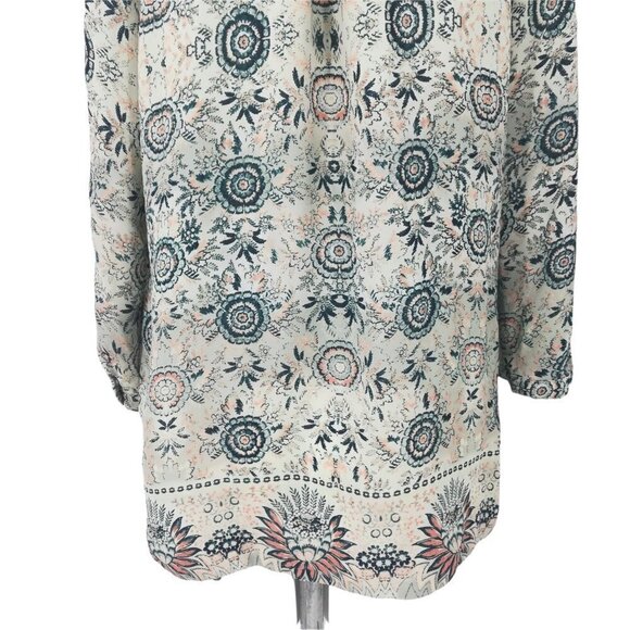 Maurices Sheer Popover Boho Blouse Size S Ethnic Floral Paisley 3/4 Sleeves - Picture 10 of 12